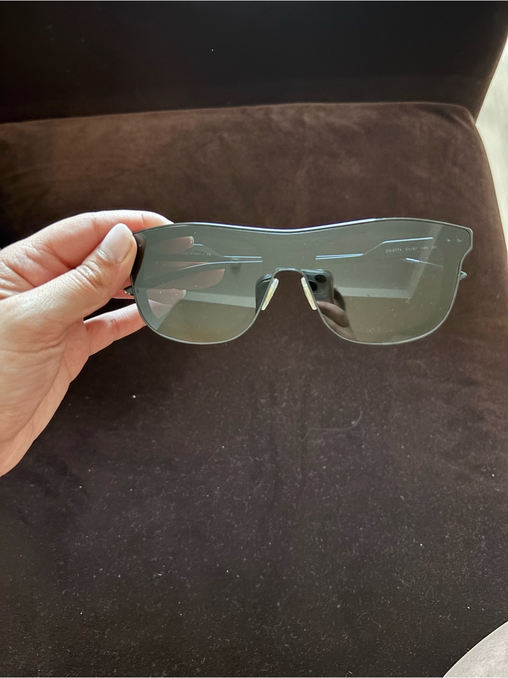 Dolce & Gabbana DG2174 Shield Sunglasses Black w/ Case